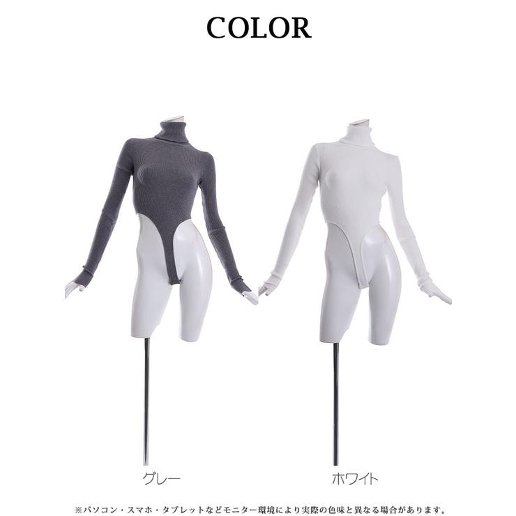 楽天市場】bombshell ニット ハイネック ボディースーツ レオタード