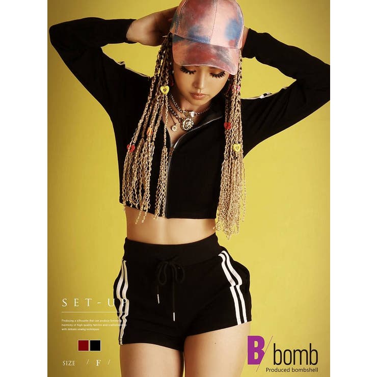 楽天市場】bombshell セットアップ サイドライン ジャージ へそ出し
