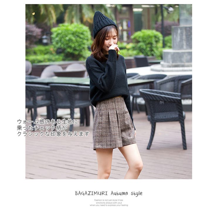 楽天市場】candy-house ショートパンツ チェック柄 厚手 レディース