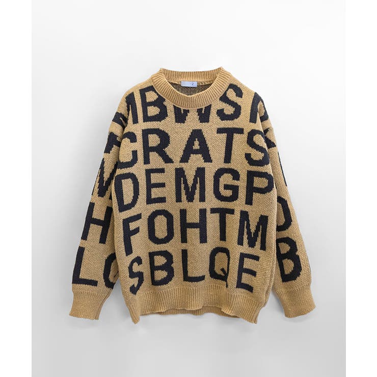 楽天市場】Riff 総柄ロゴデザインニット セーター ロゴデザイン 英字