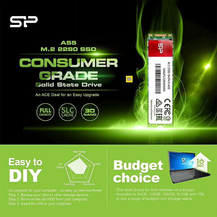 楽天市場】シリコンパワー SSD 1TB 3D NAND採用 SATA3 6Gbps M.2 2280