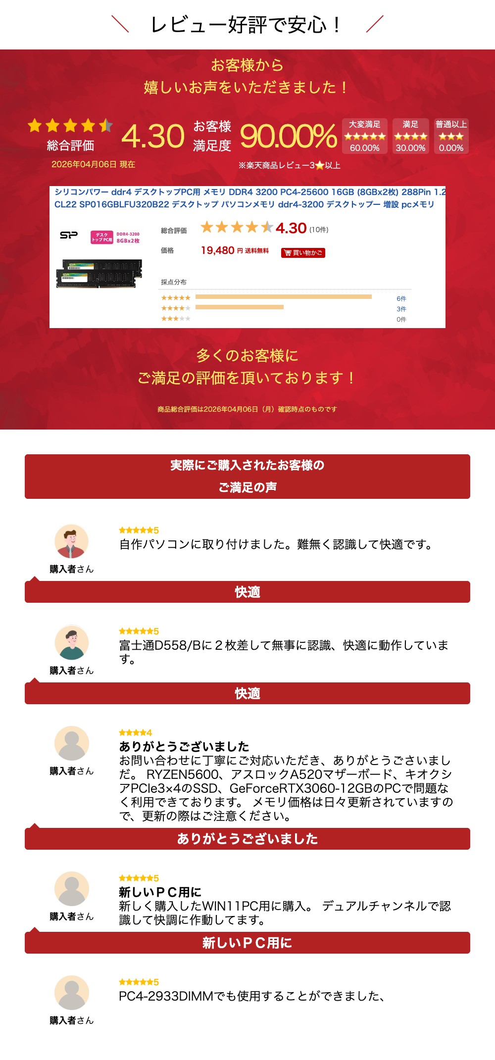 楽天市場】シリコンパワー ddr4 デスクトップPC用 メモリ DDR4 3200