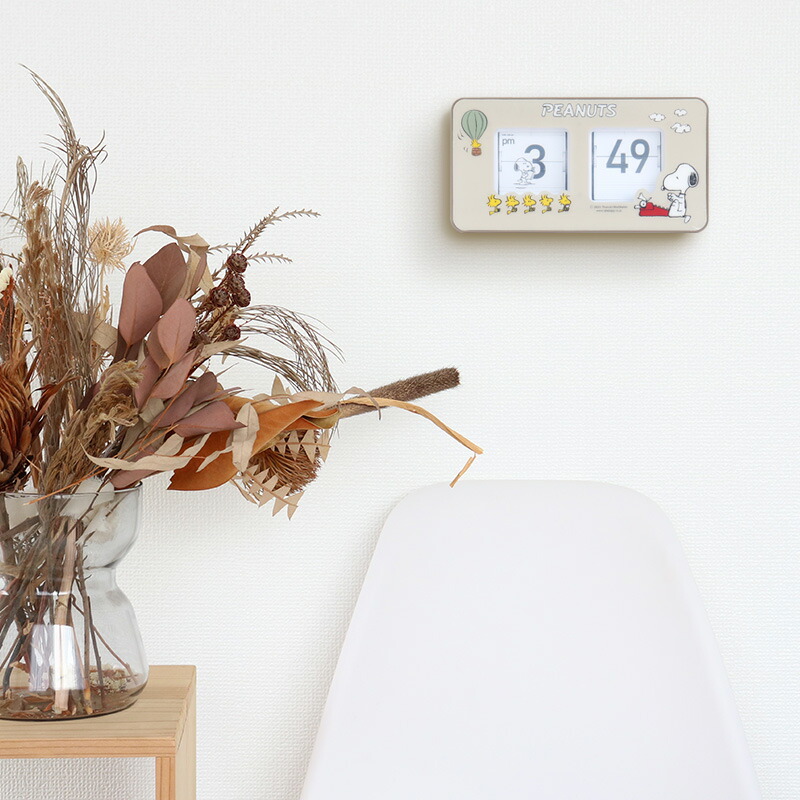 楽天市場】スヌーピー パタパタクロック 置き時計 掛け時計 時計