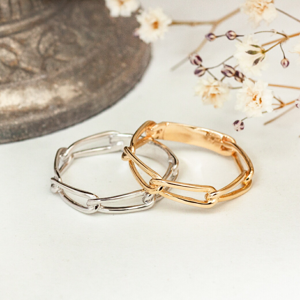 楽天市場】K10 K18 ペーパークリップチェーンリング クリップチェーン