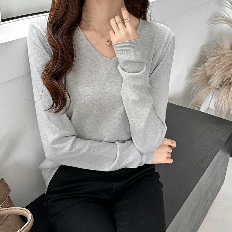 楽天市場】【スーパーセール限定！半額】 ニット トップス 長袖 V