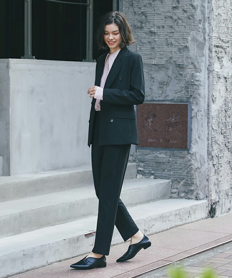 楽天市場】ダブルテーラードジャケット＆テーパードパンツスーツセット