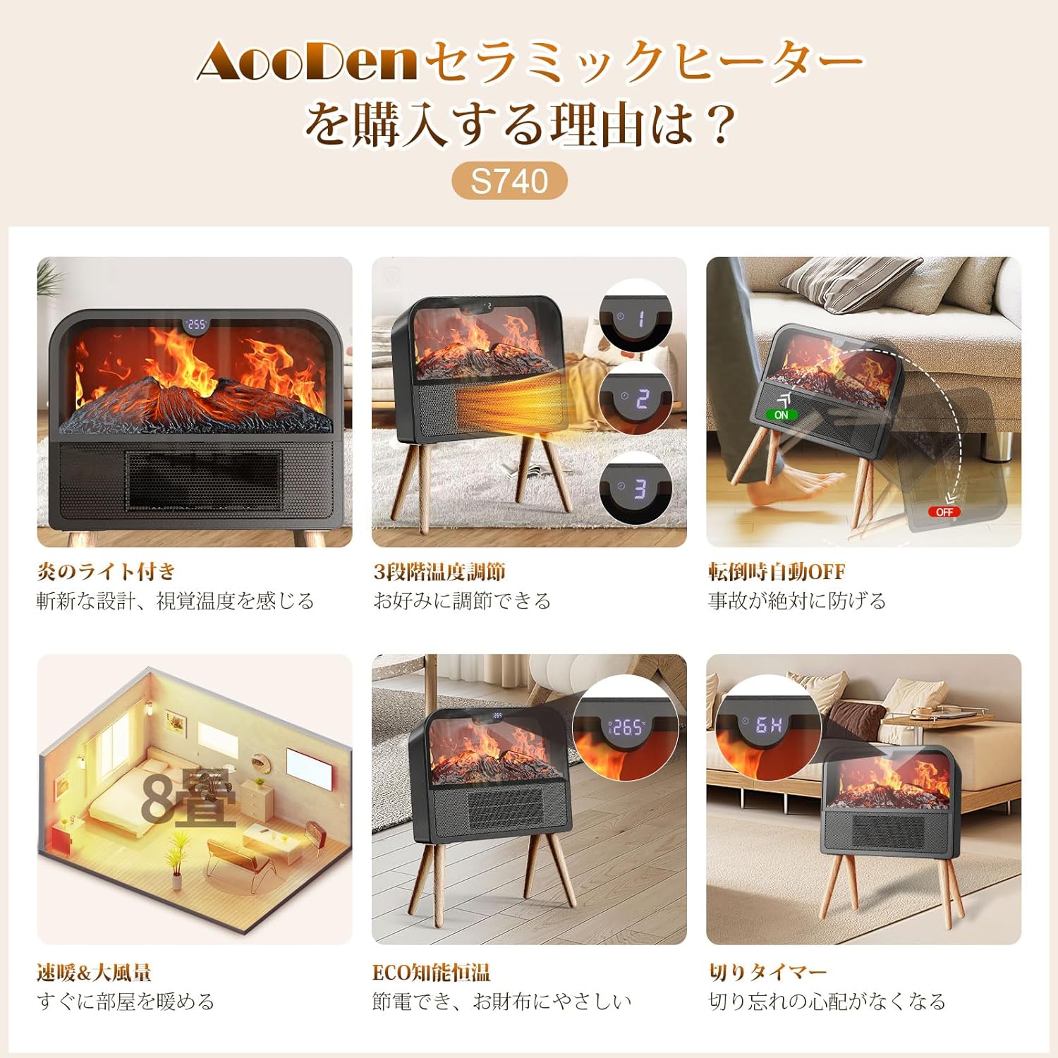 楽天市場】＼☆在庫一掃☆／暖炉調 セラミックヒーター ファンヒーター