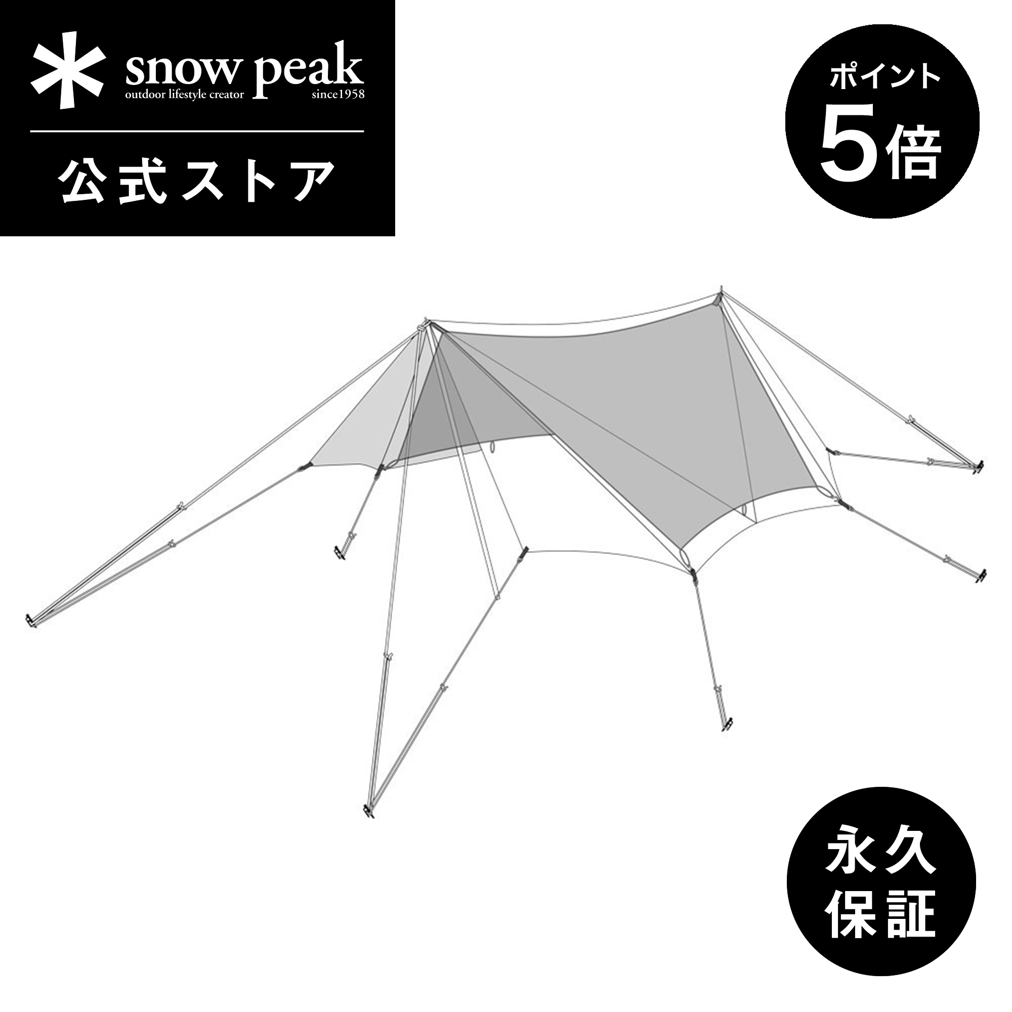 楽天市場】【SALE 30%OFF】スノーピーク TAKIBIタープ オクタ snow