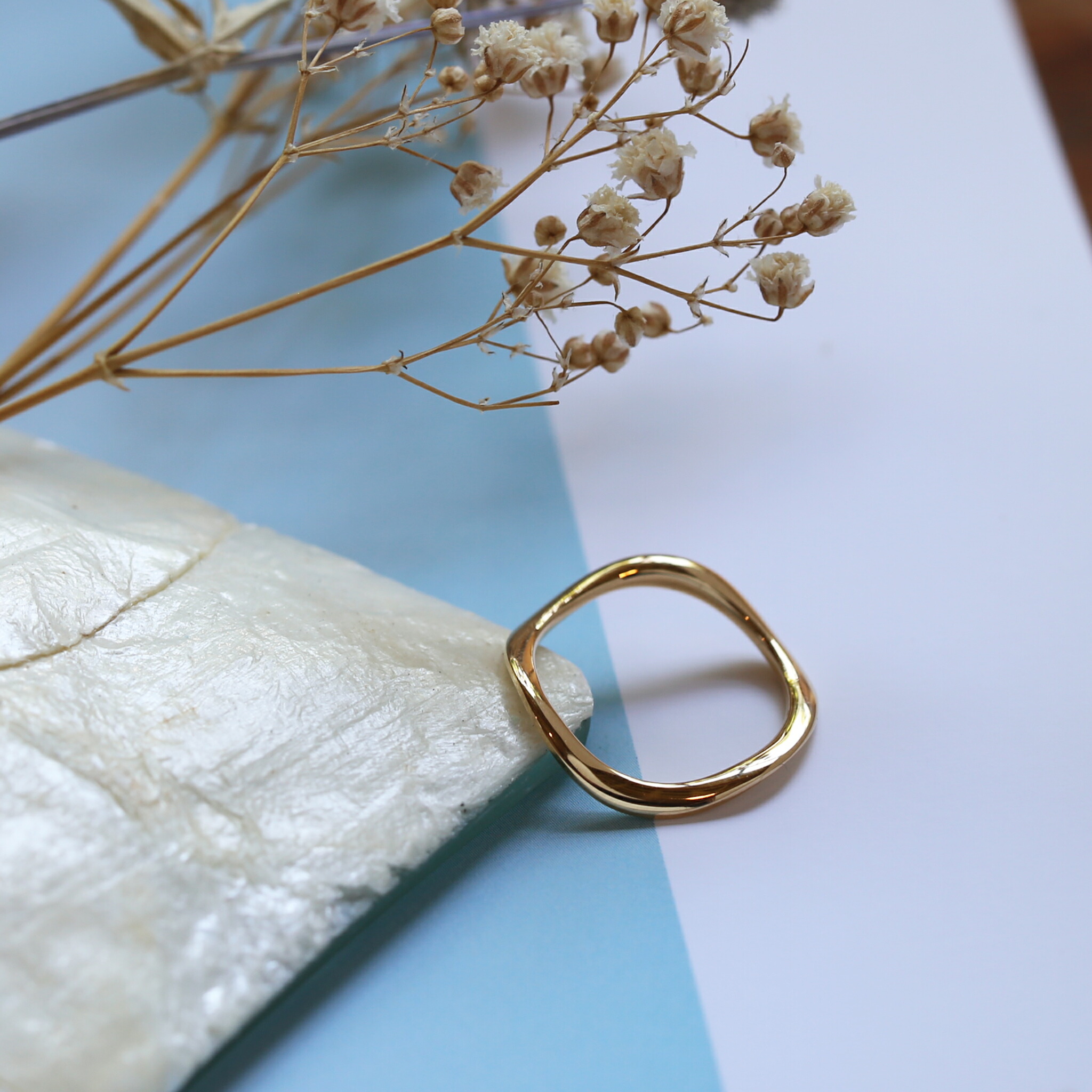 楽天市場】【Fluctus Ring】 K10/K18/Pt900 波 モチーフ 地金 リング