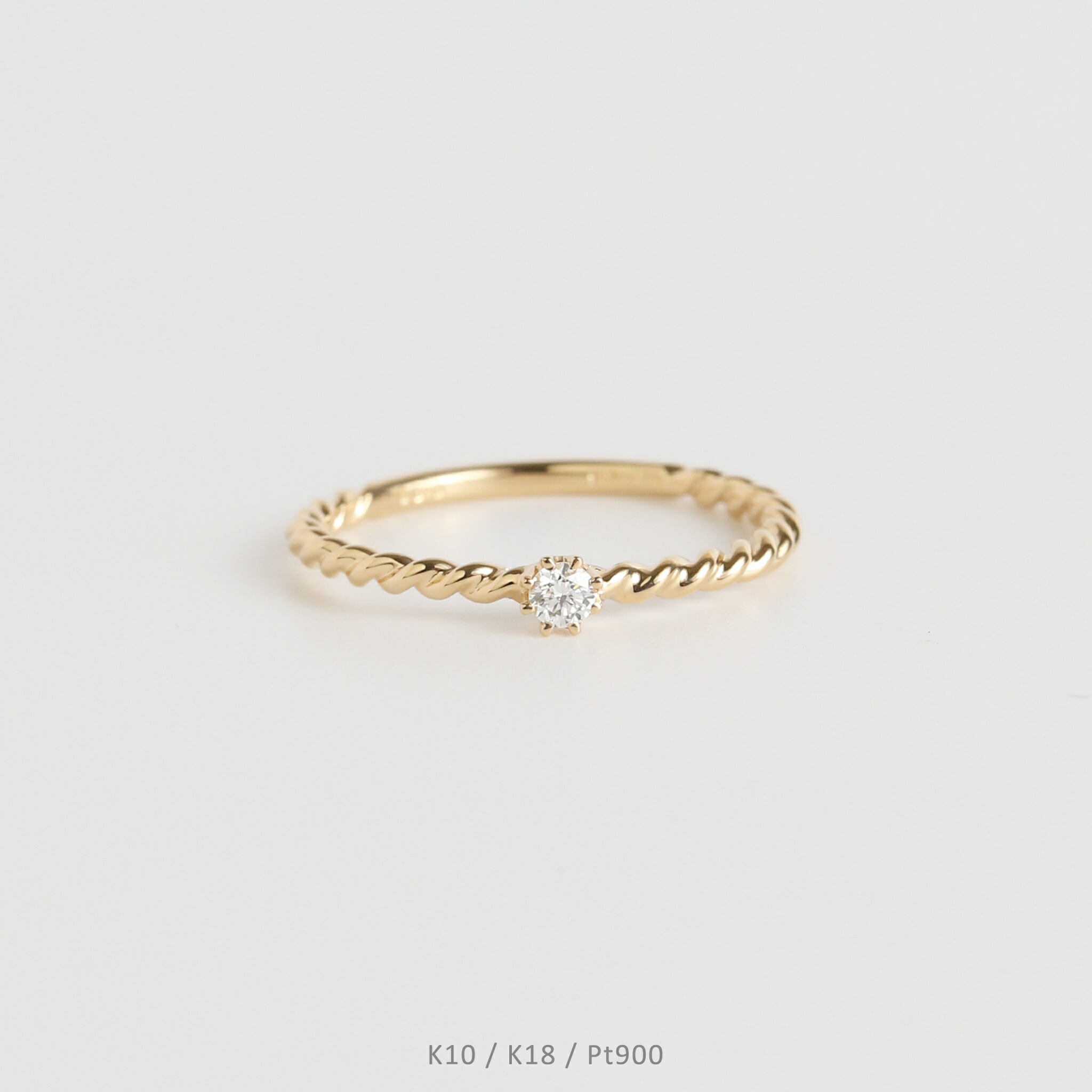 楽天市場】【Almeia Ring】 K10/K18/Pt900 一粒 ダイヤモンド ツイスト