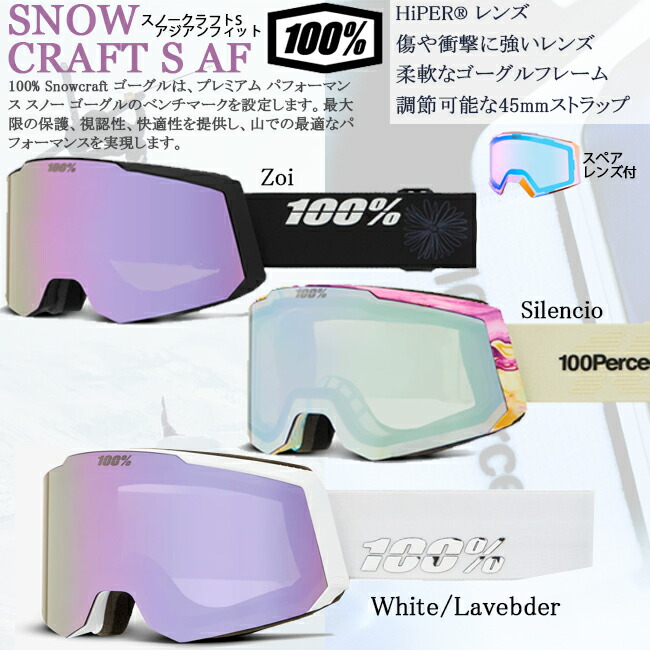 楽天市場】スノーゴーグル 100% ワンハンドレッド SNOWCRAFTS HiPER