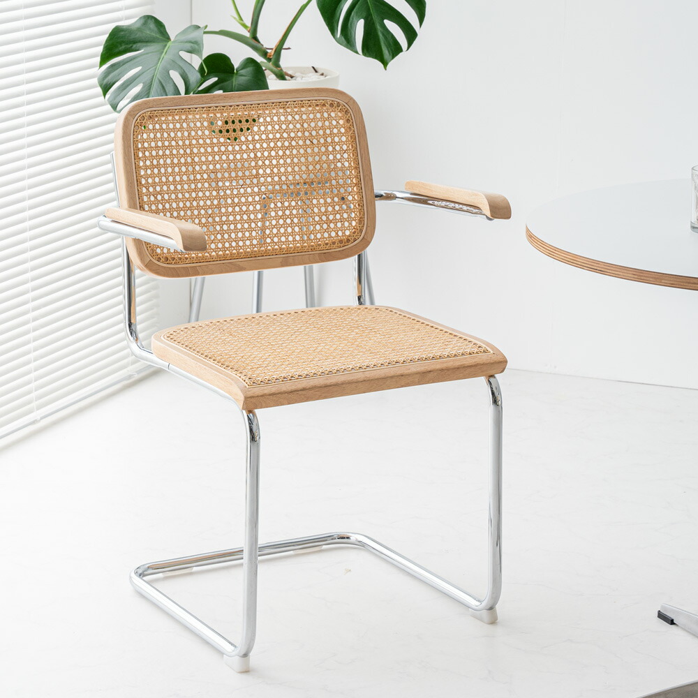 楽天市場】ダイニングチェア カンティレバーチェア ラタン レザー