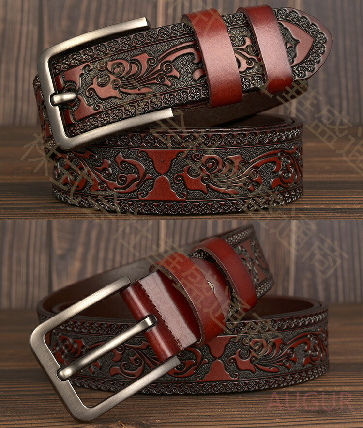 楽天市場】ベルト 2点セット メンズ レディース 本革 型押し 牛革