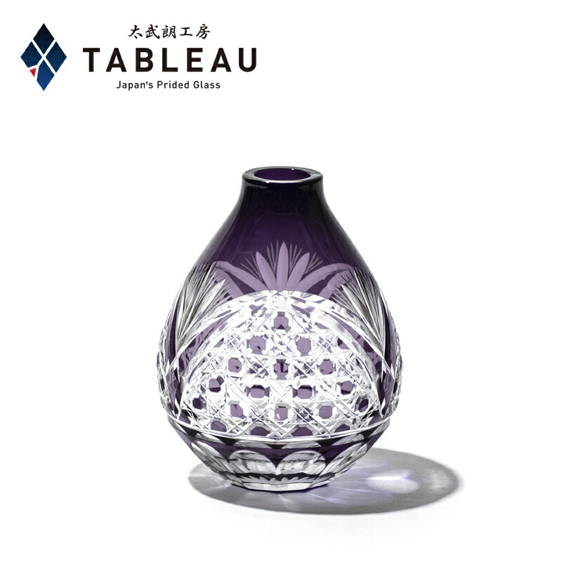 楽天市場】江戸切子 一輪差し【 太武朗工房 公式 直販 】籠目紋 しずく