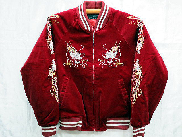 楽天市場】スカジャン 鷹と龍 別珍 日本製本格刺繍のスカジャン