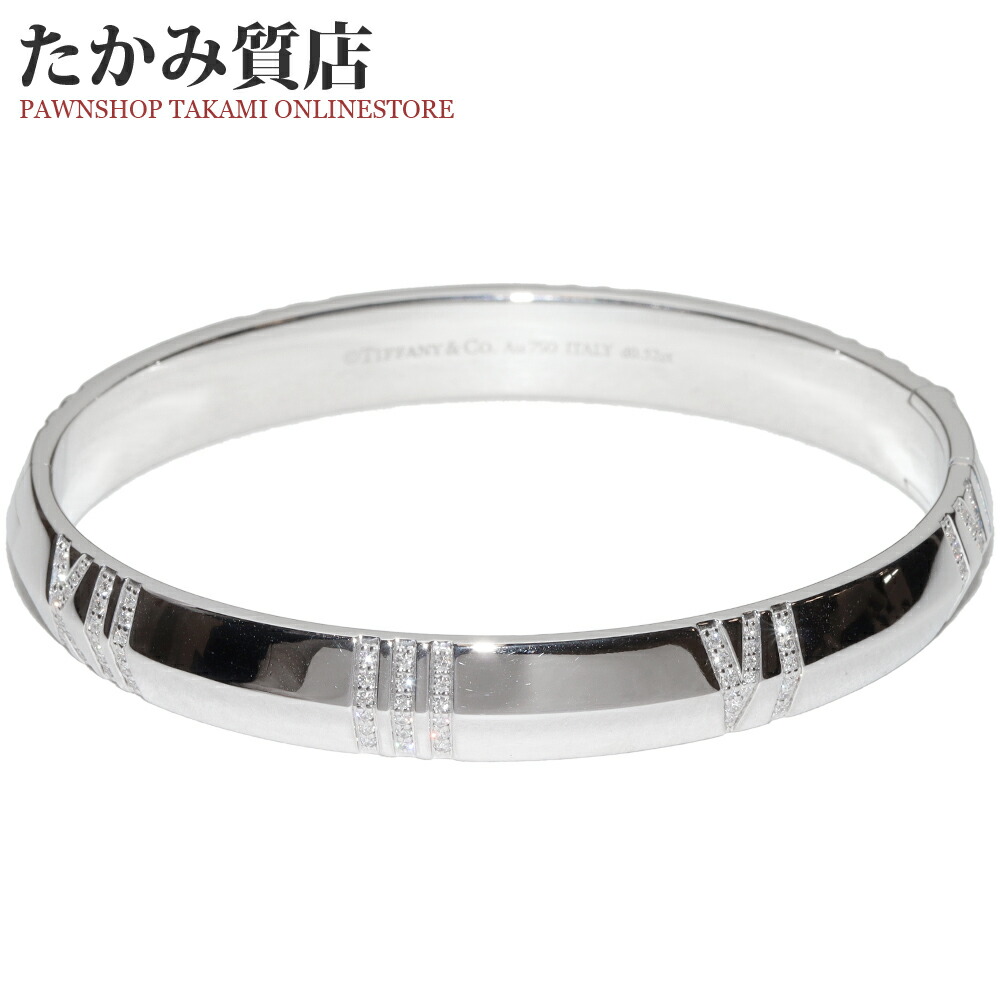 楽天市場】ティファニー バングル ブレスレット K18WG ダイヤ0.52ct