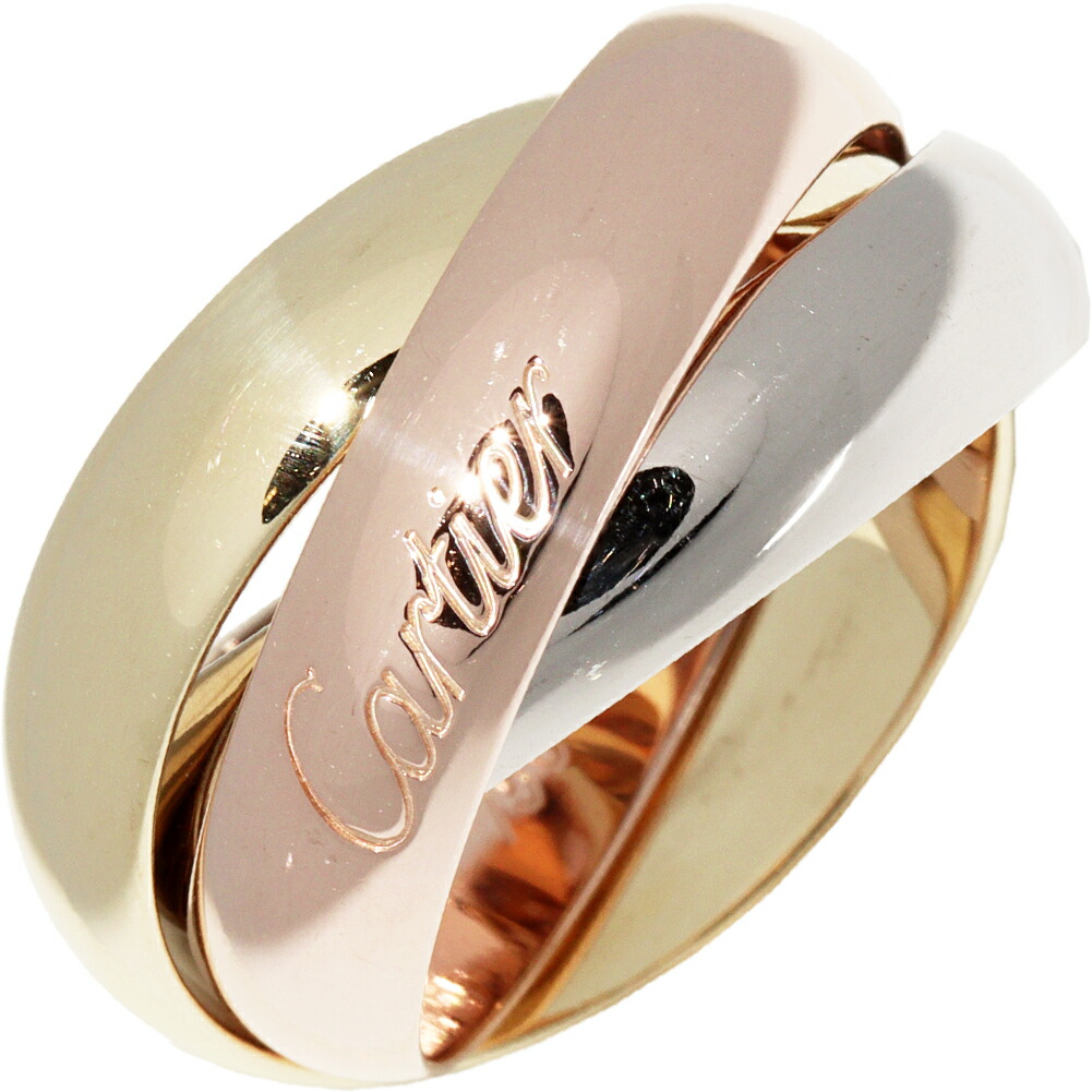 楽天市場】カルティエ 指輪 K18YG K18WG K18PG トリニティリング 幅5.1