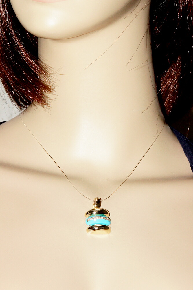 楽天市場】トレベール ペンダントトップ チャーム K18YG ターコイズ