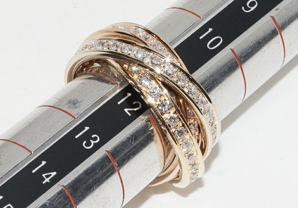 楽天市場】カルティエ 指輪 K18YG K18WG K18PG ダイヤ トリニティ