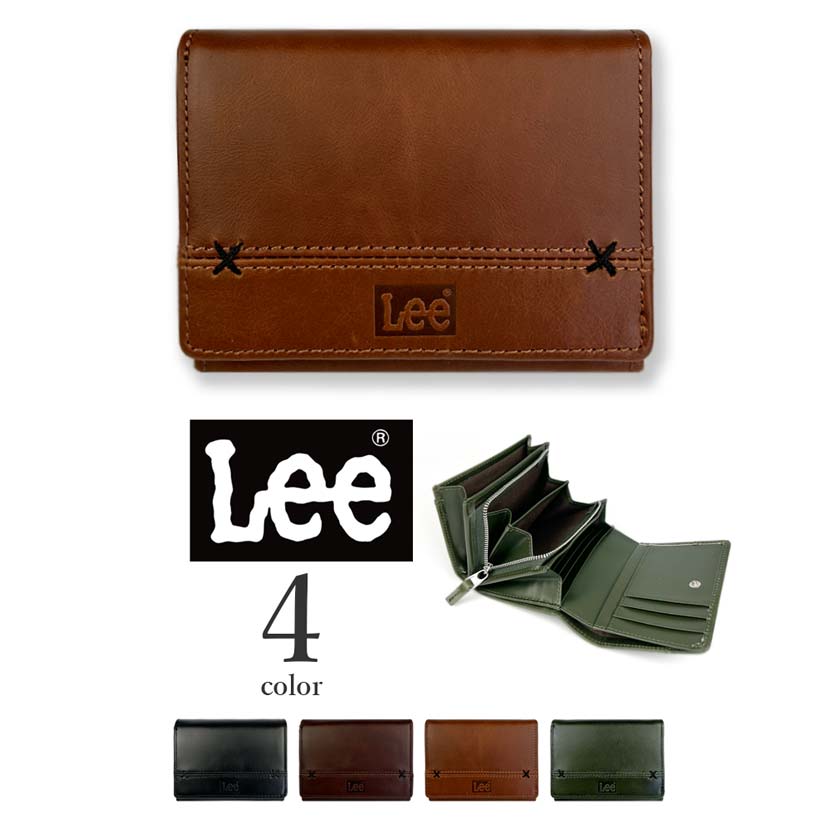 楽天市場】【全4色】 Lee リー クロスステッチデザイン 二つ折り 財布