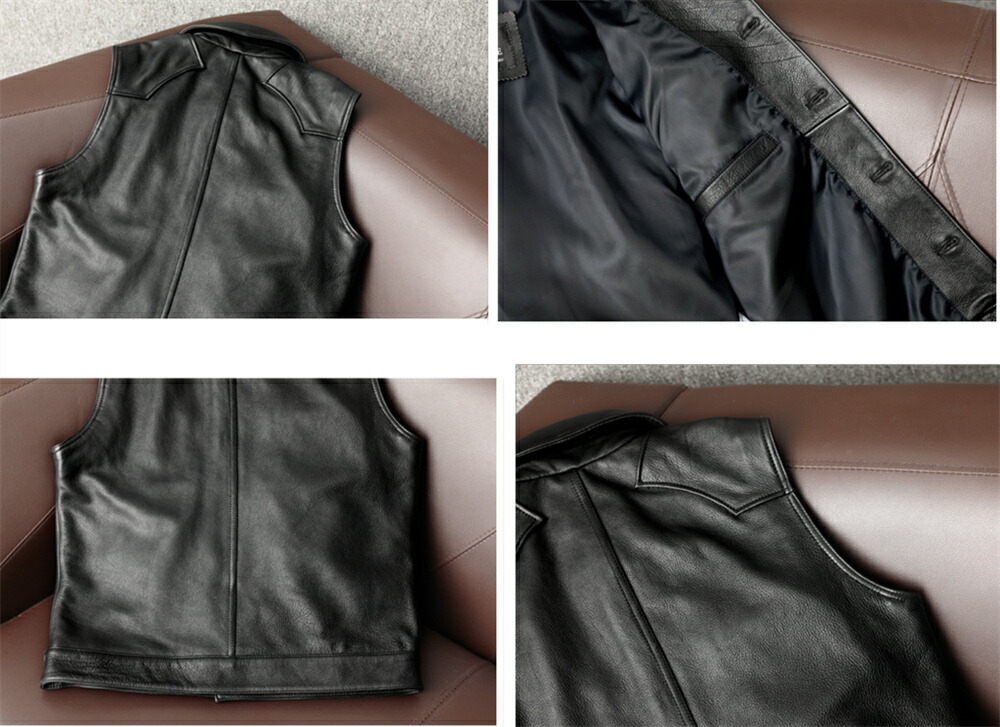 楽天市場】本革ベスト レザーベスト ライダースベスト バイカーベスト