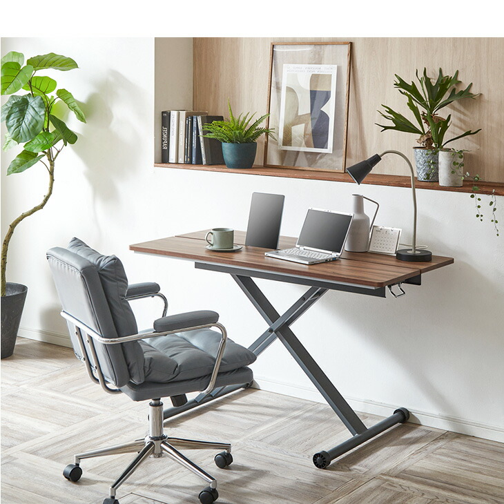 楽天市場】昇降式テーブル 120×60 無段階 昇降 高さ調節 昇降テーブル