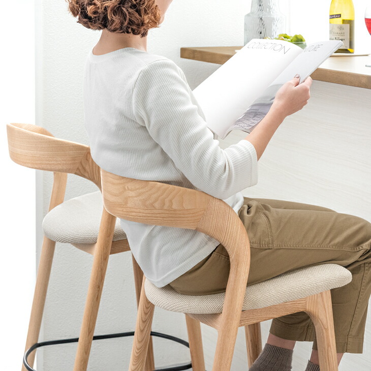 楽天市場】天然木アッシュ 曲木 カウンターチェア 完成品 1脚 2脚