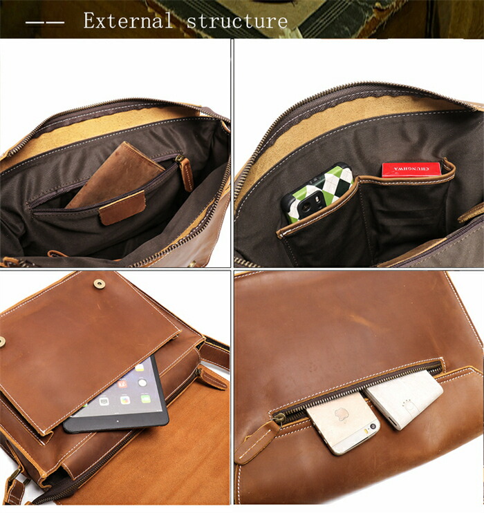 楽天市場】男女兼用 メンズ 牛革 メッセンジャーバッグ 斜めがけ