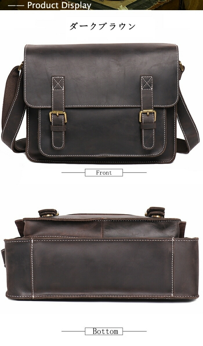 楽天市場】男女兼用 メンズ 牛革 メッセンジャーバッグ 斜めがけ