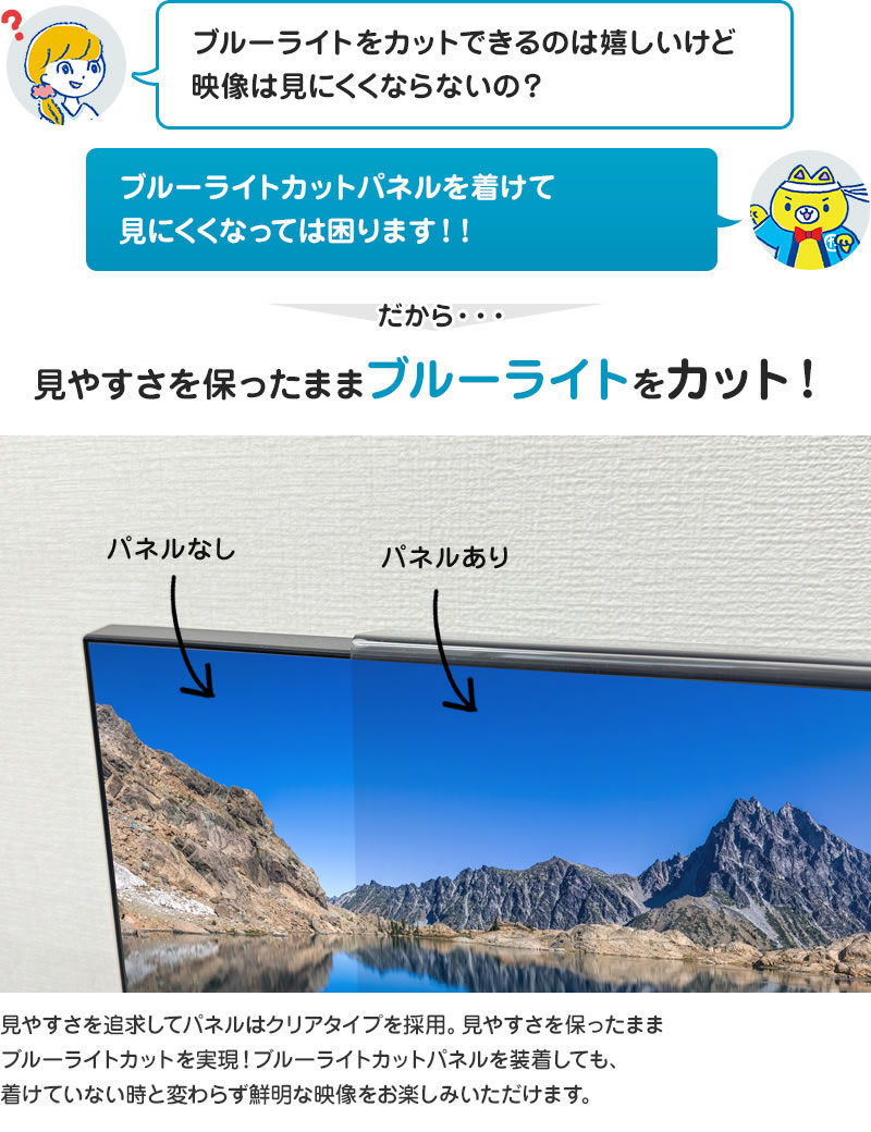楽天市場】ブルーライトカット 有機ELテレビ保護パネル 55インチ 55型
