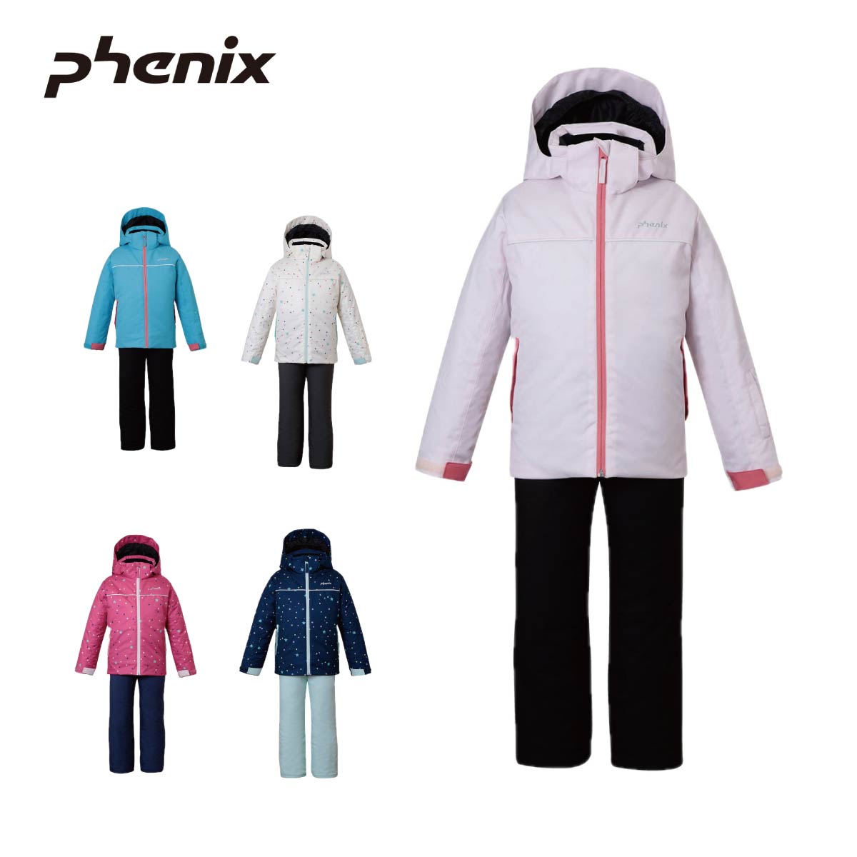 phenix スキーウェア上下セット150㎝ 雪の結晶柄 phenix スキーウェア