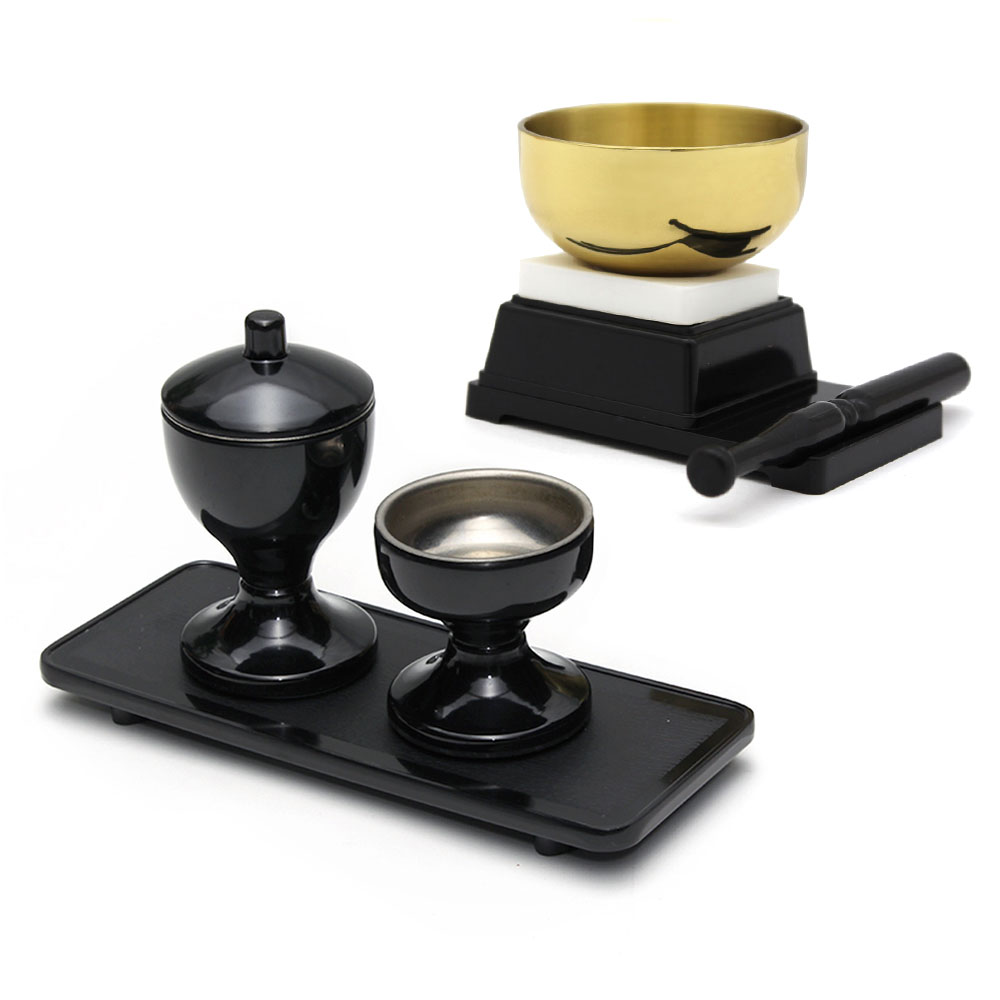 楽天市場】【仏具セット 4点 ビクトリー】 お水入れ/ご飯入れ/天目
