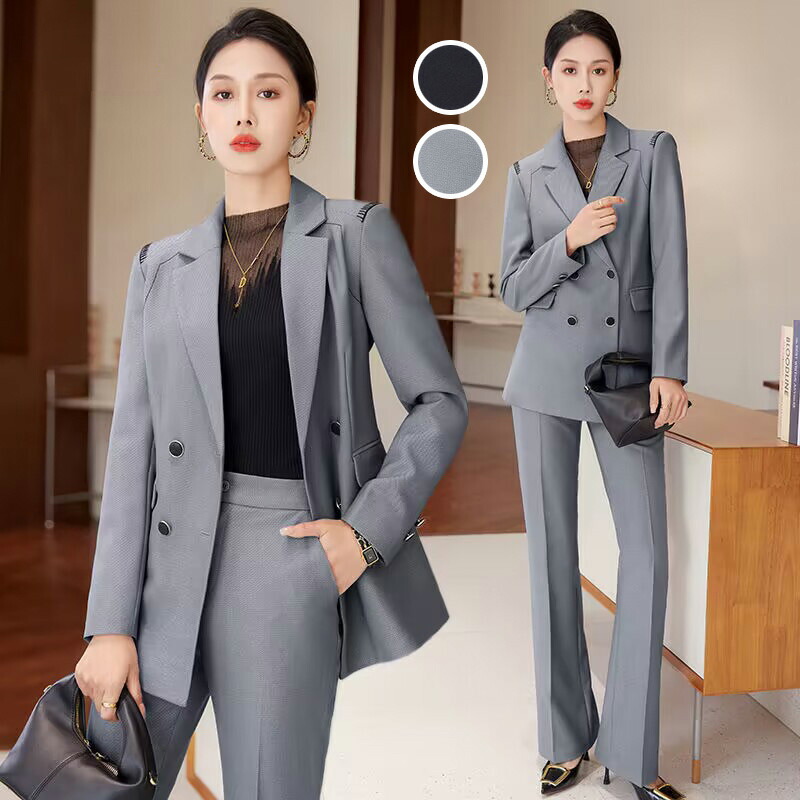 楽天市場】パンツスーツ レディース グレー オシャレ 事務服 無地