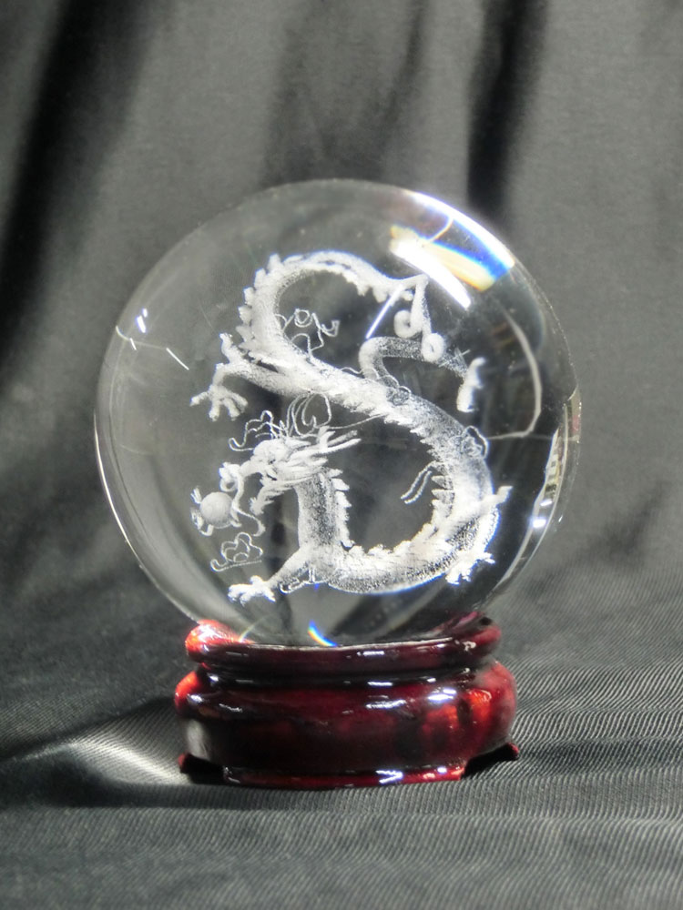楽天市場】クリスタル 3D レーザー彫 【 承願 神龍 (大) 】(直径8cm