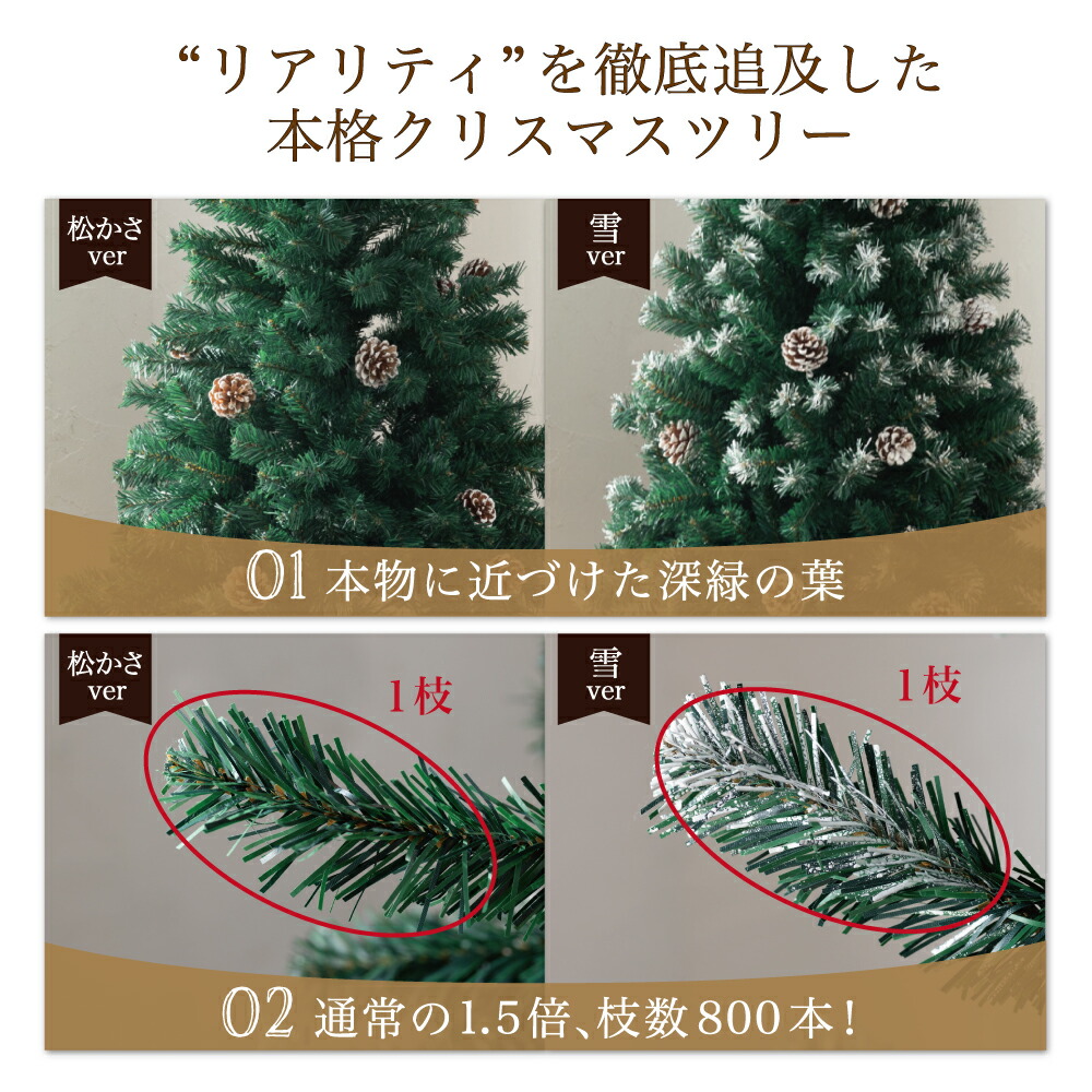 楽天市場】クリスマスツリー 180cm 『本物の葉の色を再現した