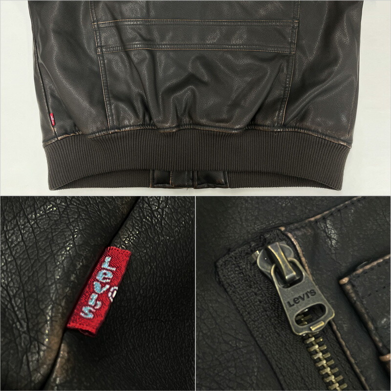 楽天市場】Levi's リーバイス メンズ MA-1スタイル レザージャケット