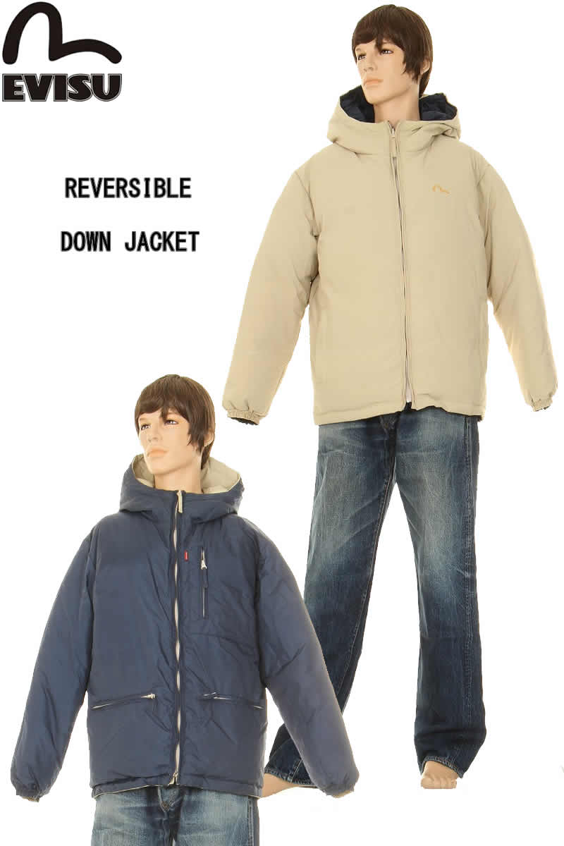 楽天市場】EVISU JEANS USED REVERSIBLE DOWN JACKET エヴィス