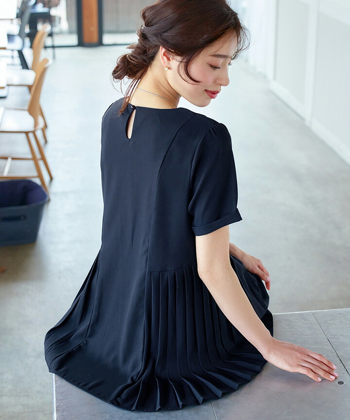 楽天市場】【新色追加】サイドプリーツチュニックブラウス レディース