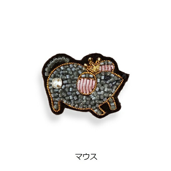 楽天市場】チリア 田川啓二 アニマルブローチ マウス フロッグ ビーズ