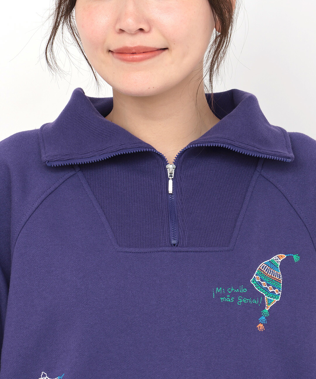 楽天市場】【SALE】スケッチ刺繍ハーフジッププルオーバー