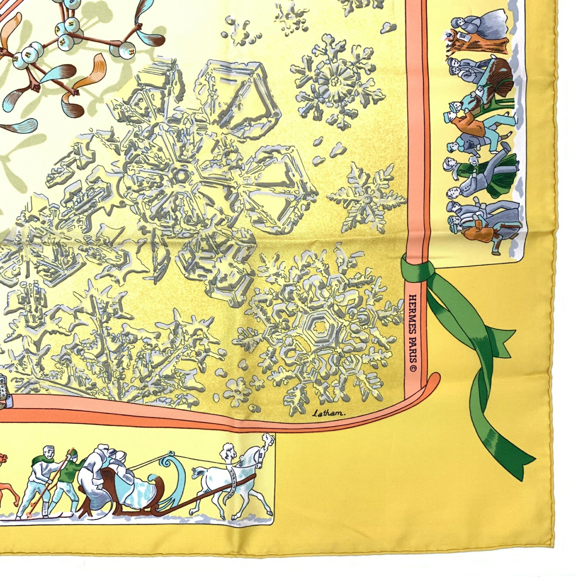 楽天市場】HERMES エルメス カレ 90 Neige d'Antan 去年の雪 イエロー