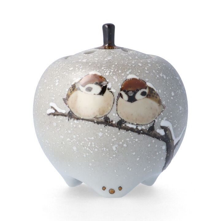 楽天市場】九谷焼 香炉 丸小型 雪二雀図/中村陶志人＜送料無料 香炉