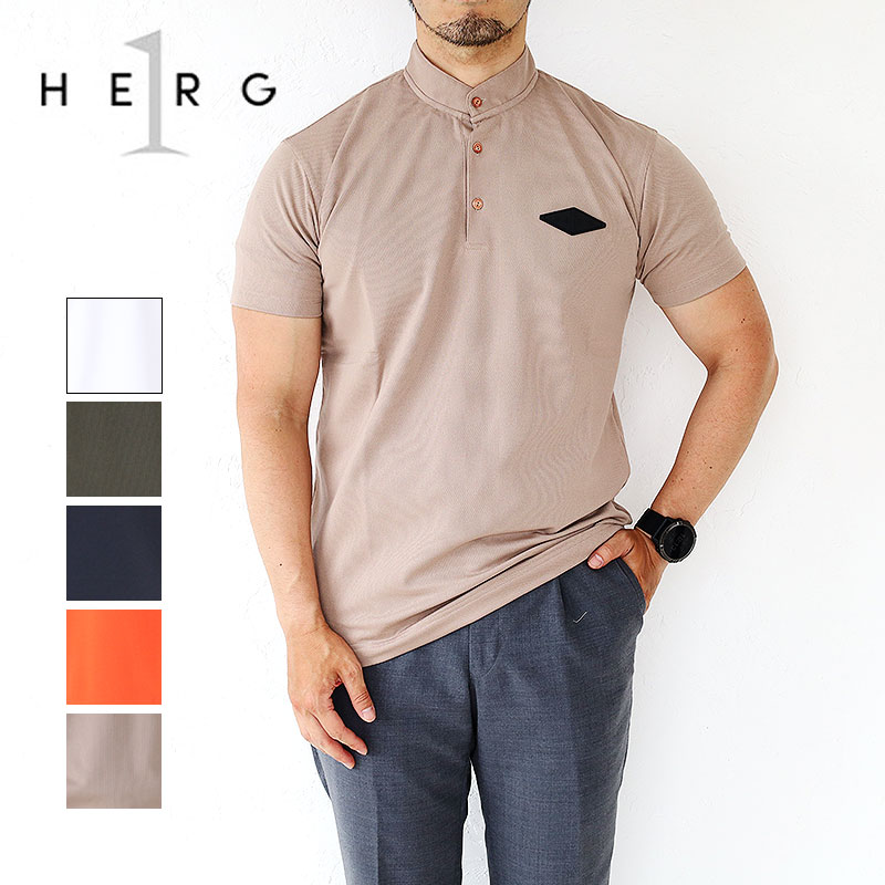 楽天市場】HERG1 ゴルフ エルグワン STAND COLLOR POLO スタンドカラー