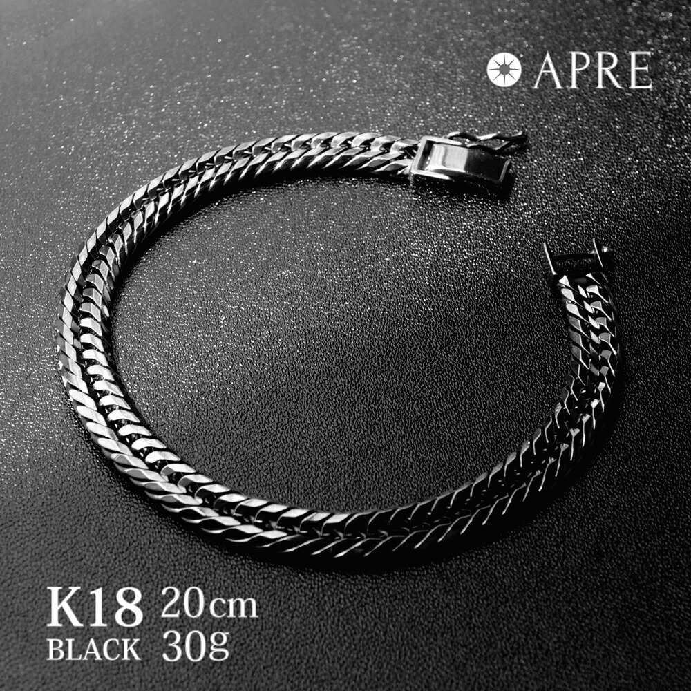 楽天市場】【当店限定】 K18 ブラック 喜平 ブレスレット トリプル12面