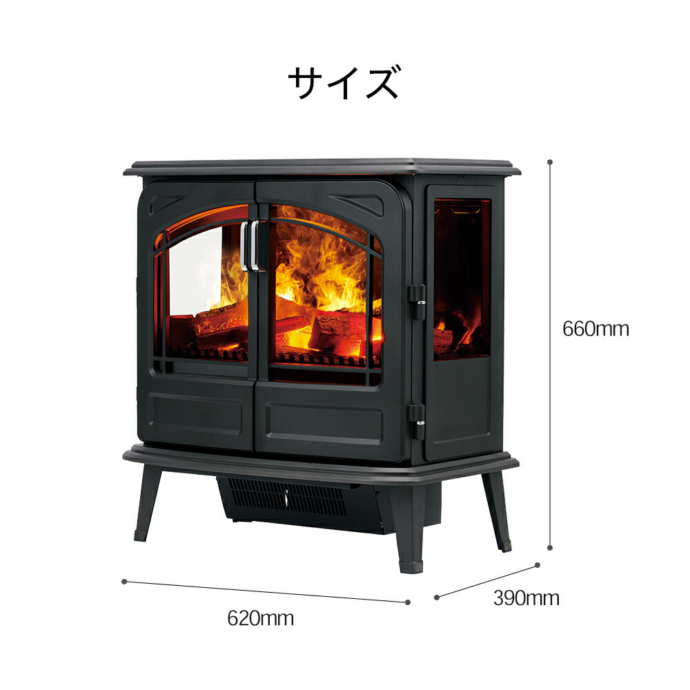 楽天市場】電気ストーブ セラミックヒーター 薪ストーブ 小型 速暖