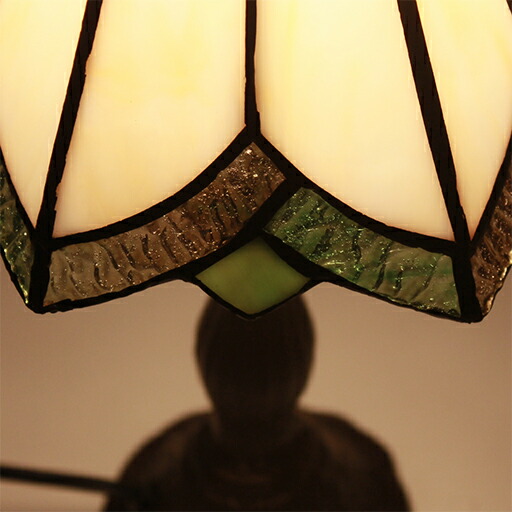 楽天市場】ステンドグラスランプグリーンリボン リリーランプ中型 20