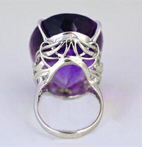 楽天市場】【選べる地金】 アメジストリング 50ct 特大 Pt900/K18WG