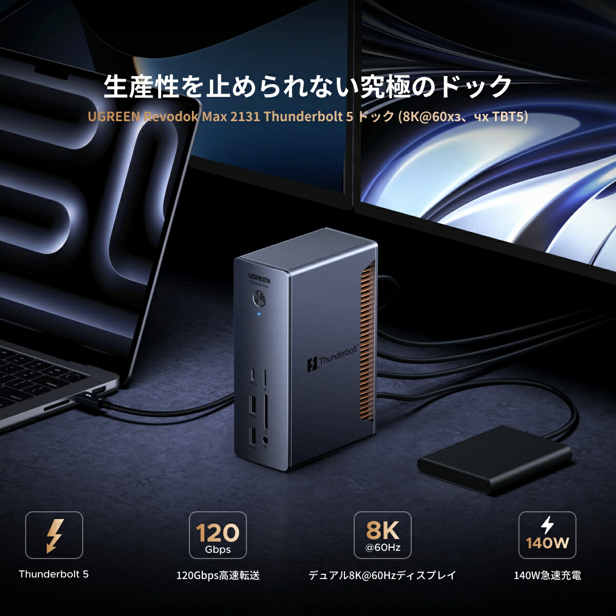 楽天市場】UGREEN Revodok 13-in-1 Thunderbolt 5 ドッキング