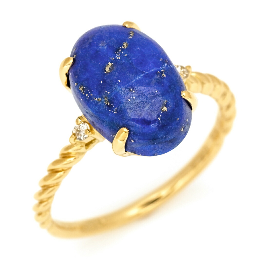 楽天市場】K18 ラピスラズリ ダイヤモンド リング 「aragosta