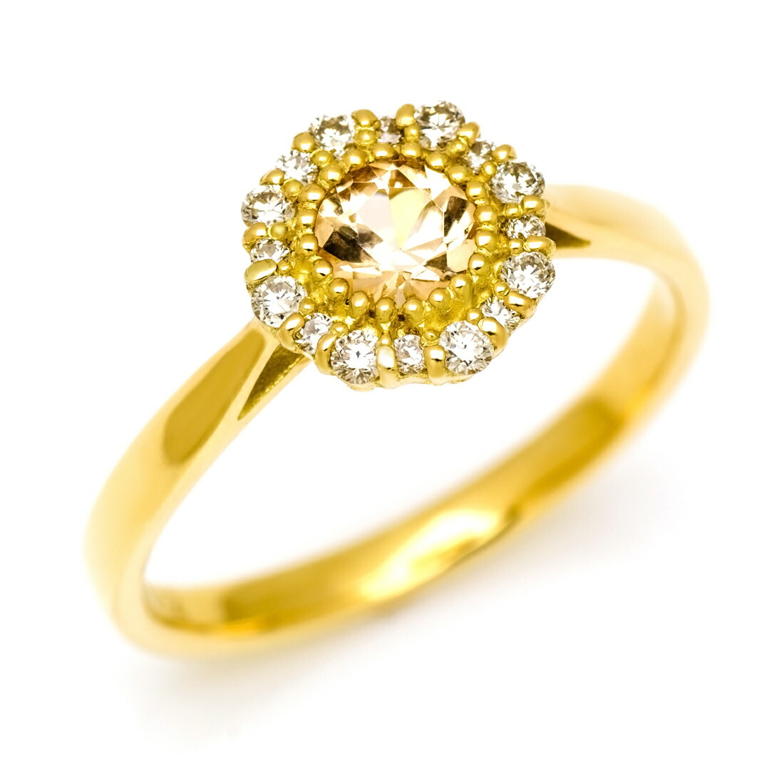 楽天市場】リング インペリアルトパーズ ダイヤモンド ゴールド K18